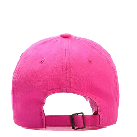 Women’s Hot Pink Adjustable Baseball Hat 100% Cotton NWT - 90s’ - Y2K - Retro - Picture 4 of 5